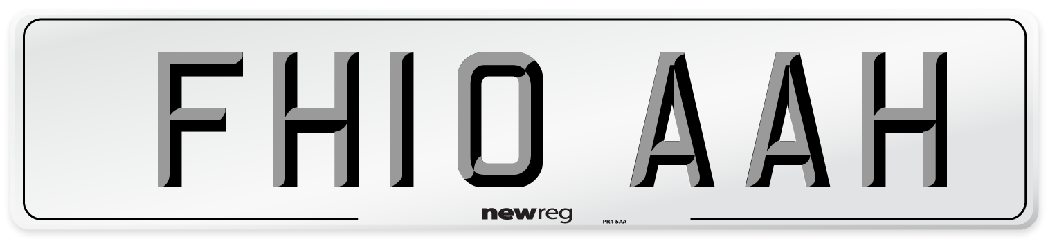 FH10 AAH Number Plate from New Reg
